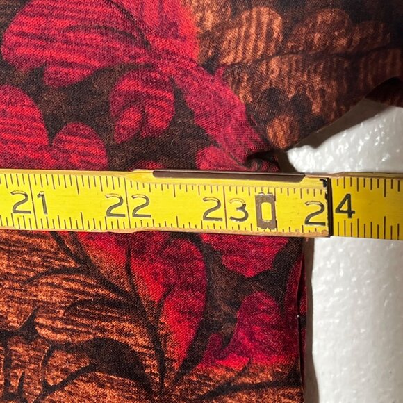 Vintage-Inspired XL Red  Brown Floral Button-Up Blazer Jacket BRIGGS NEW YORK - Picture 10 of 16